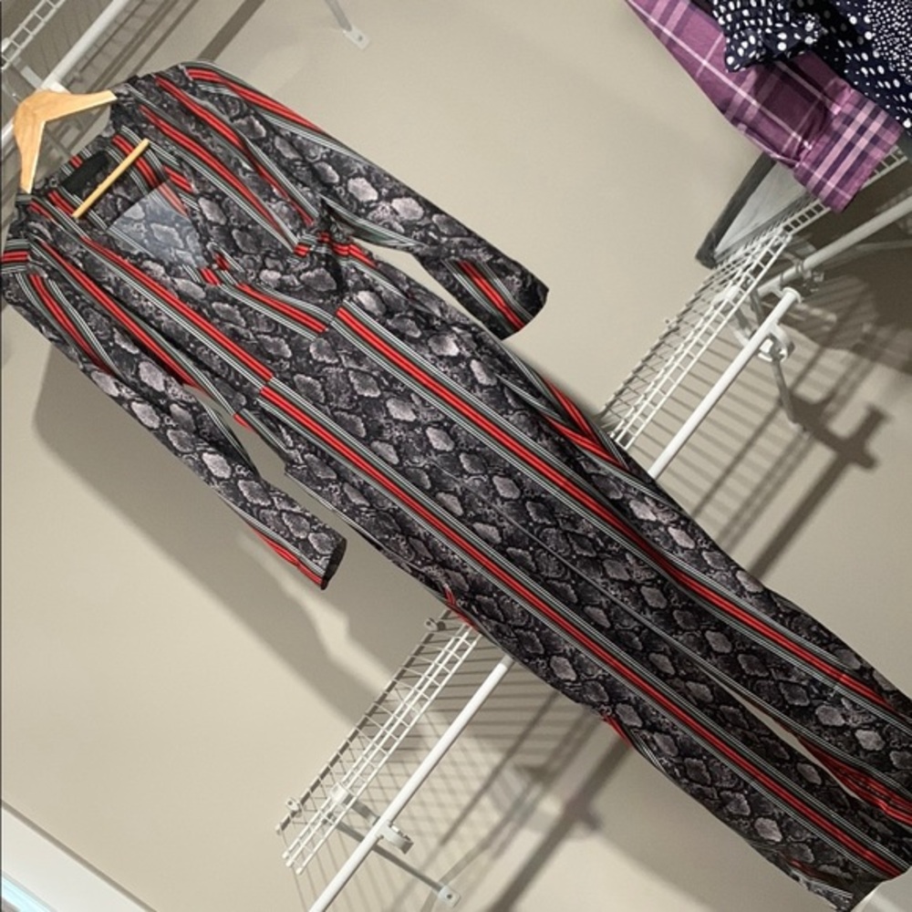 Kendall & Kylie Black and Red Geometric Jumpsuit